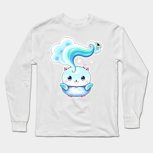 Zephyr Whiskers: The Adorable Air Elemental Long Sleeve T-Shirt